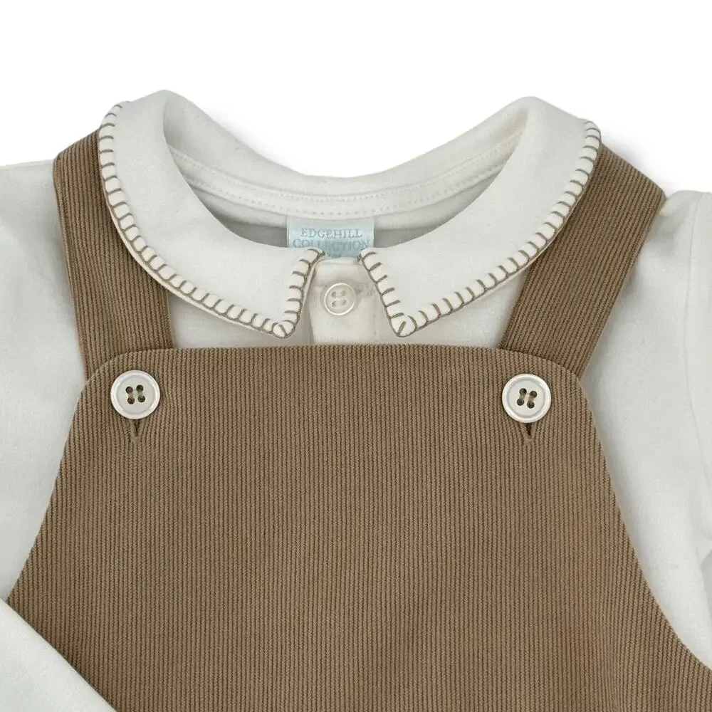 Edgehill Collection Cargo Corduroy Overalls Set Baby Boy Size 12 M Stitch Collar